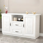 Rectangle Grey Wooden TV Stand with Storage for Living Room