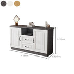 Rectangle Grey Wooden TV Stand with Storage for Living Room