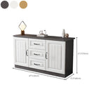 Rectangle Grey Wooden TV Stand with Storage for Living Room