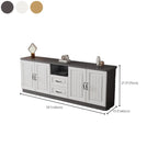 Rectangle Grey Wooden TV Stand with Storage for Living Room