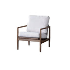 Leather Armchair with Wooden Armrest for Living Room