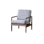 Leather Armchair with Wooden Armrest for Living Room