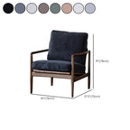 Leather Armchair with Wooden Armrest for Living Room