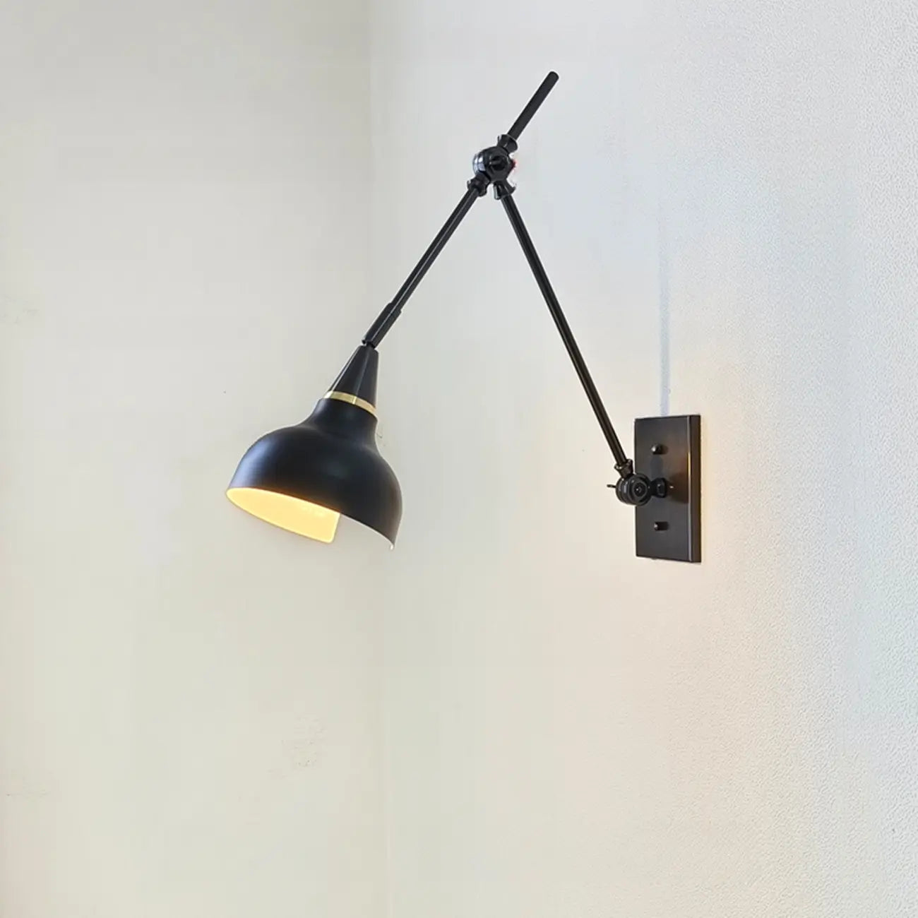26'' Adjustable Swing Arm Wall Light Fixture for Bedside Reading
