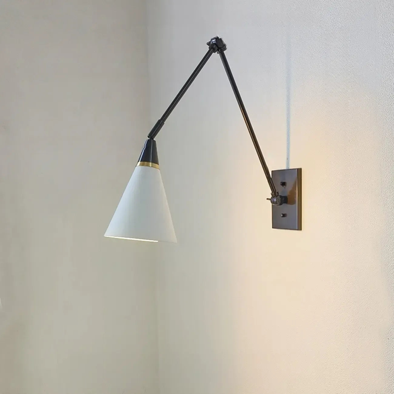 26'' Adjustable Swing Arm Wall Light Fixture for Bedside Reading