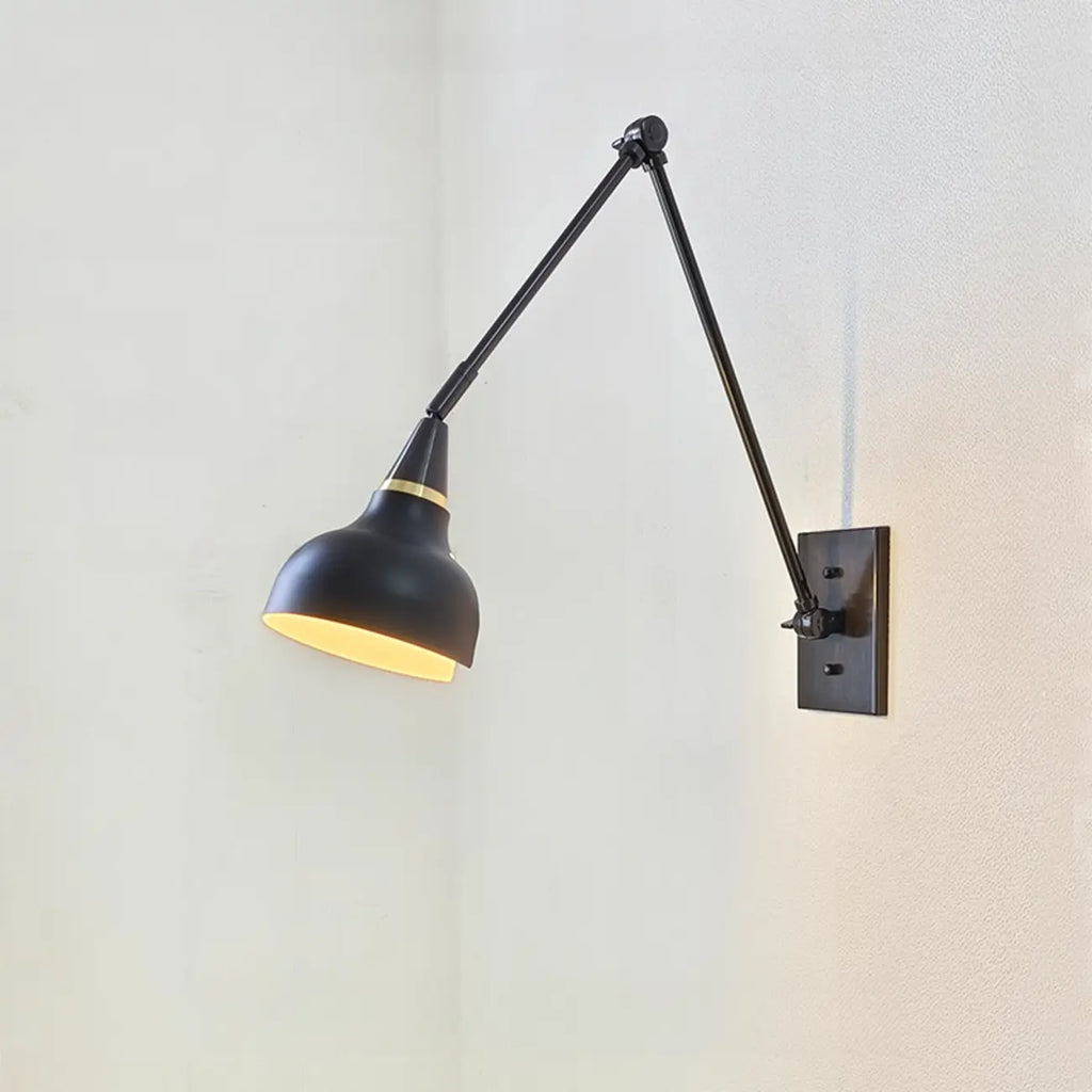 26'' Adjustable Swing Arm Wall Light Fixture for Bedside Reading
