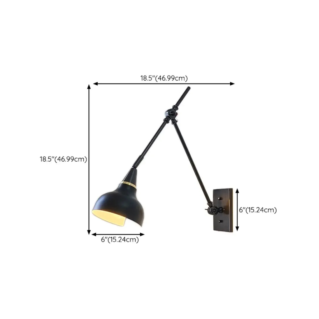 26'' Adjustable Swing Arm Wall Light Fixture for Bedside Reading