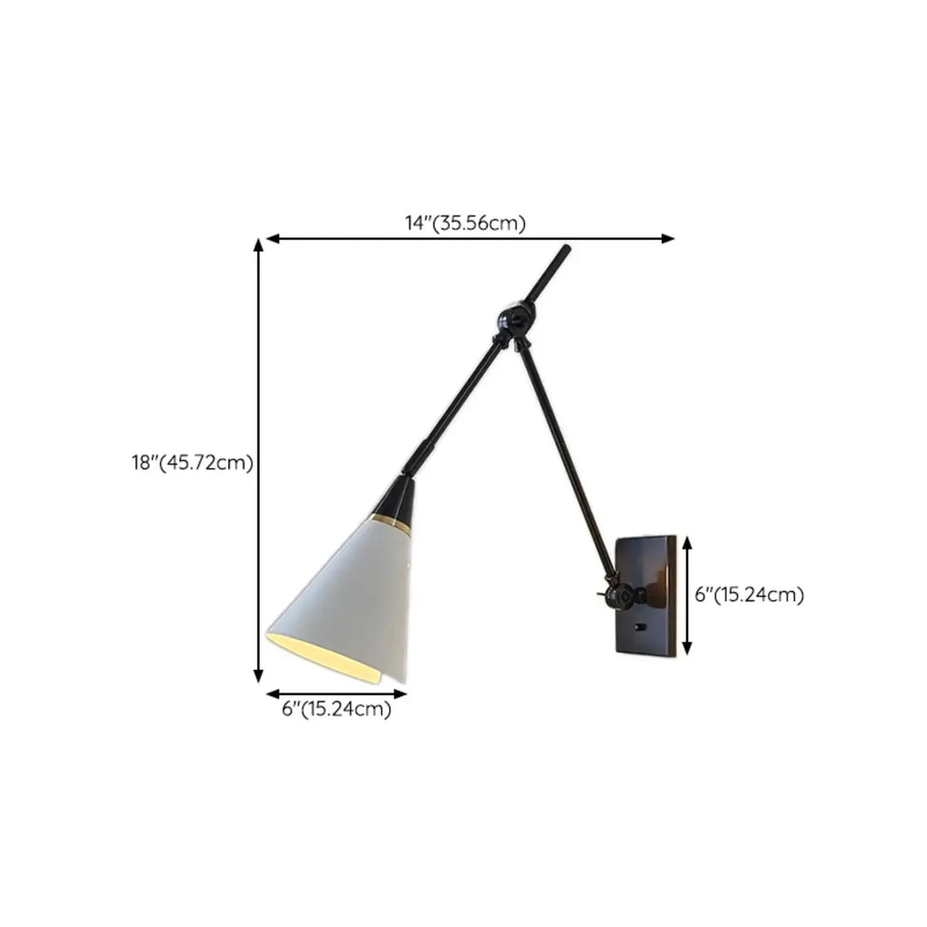 26'' Adjustable Swing Arm Wall Light Fixture for Bedside Reading