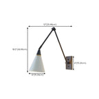 26'' Adjustable Swing Arm Wall Light Fixture for Bedside Reading