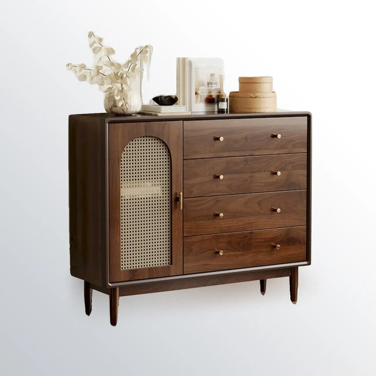 Retro Brown Accent Cabinet for Parlor with 6 Size Options