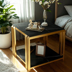 Modern Sintered Stone Square Side Table for Living Room