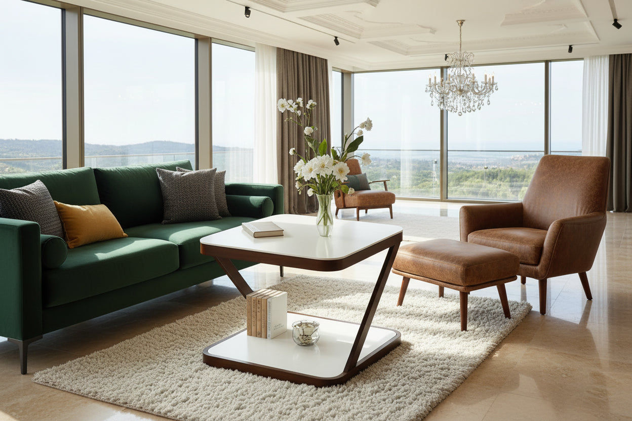 2-Tier Black Glass End Table with Storage for Living Room