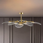 Luxury Leaf-Shaped Semi Flush LED Ceiling Light for Bedroom