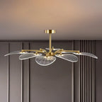 Luxury Leaf-Shaped Semi Flush LED Ceiling Light for Bedroom