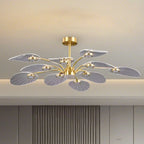 Luxury Leaf-Shaped Semi Flush LED Ceiling Light for Bedroom