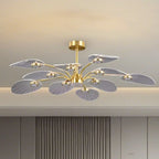 Luxury Leaf-Shaped Semi Flush LED Ceiling Light for Bedroom