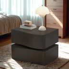 Stylish Solid Wood White Nightstand With 2 Drawer