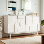 Minimalist wooden White Accent Cabinet with Straight Legs