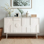 Minimalist wooden White Accent Cabinet with Straight Legs