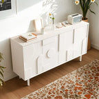 Minimalist wooden White Accent Cabinet with Straight Legs