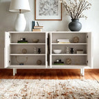 Minimalist wooden White Accent Cabinet with Straight Legs