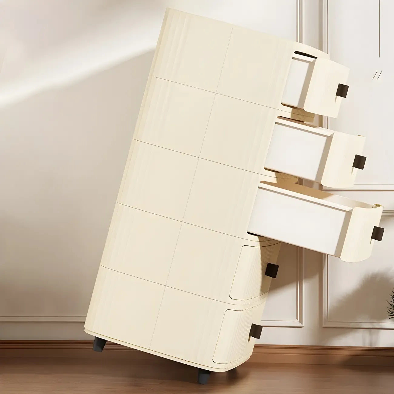 Modern Black And White Grid Top Nightstands with Drawers