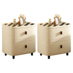Modern Black And White Grid Top Nightstands with Drawers