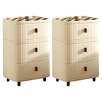 Modern Black And White Grid Top Nightstands with Drawers