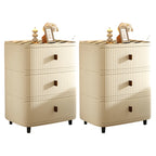 Modern Black And White Grid Top Nightstands with Drawers