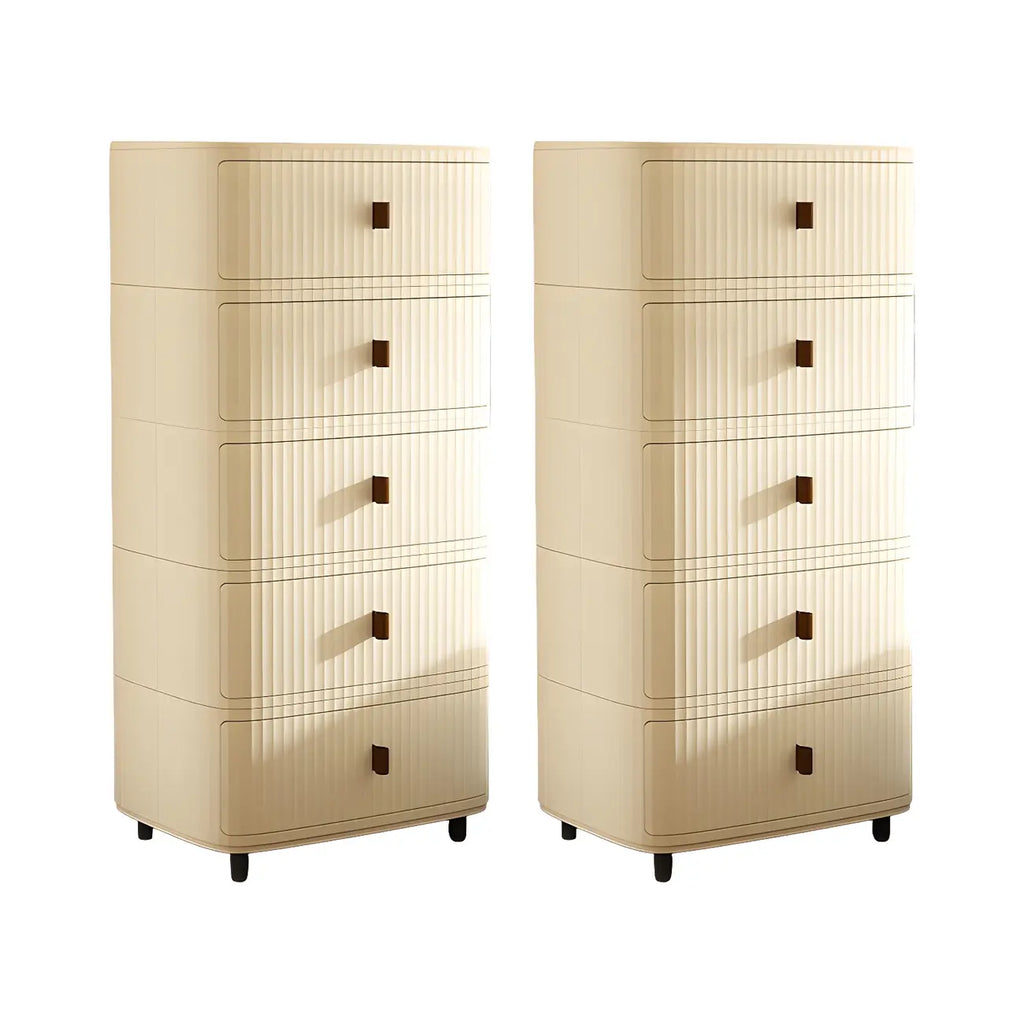 Modern Black And White Grid Top Nightstands with Drawers