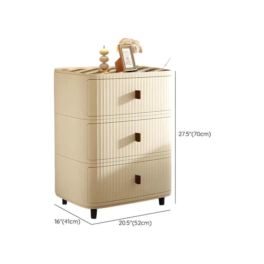 Modern Black And White Grid Top Nightstands with Drawers