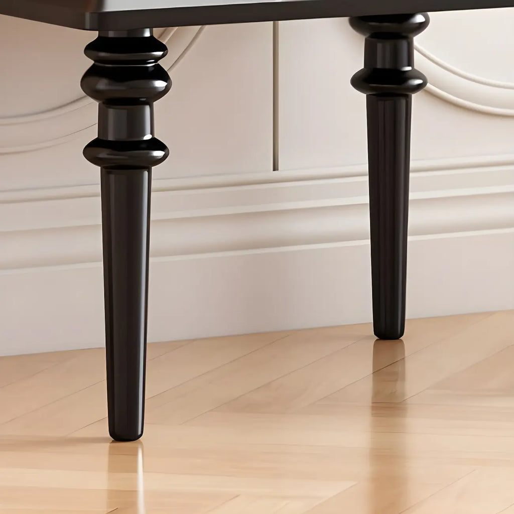 Classic Rubberwood Glass Living Room Storage Cabinet