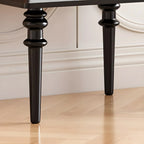 Classic Rubberwood Glass Living Room Storage Cabinet