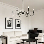Industrial 6-Light Metal Vintage Candelabra Chandelier