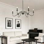 Industrial 6-Light Metal Vintage Candelabra Chandelier