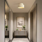 Modern Cylinder Semi Flush Ceiling Light with Plastic Shade