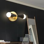 Elegant Straight 2-Light Wall Light Fixture in Gold