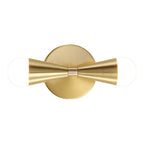 Elegant Straight 2-Light Wall Light Fixture in Gold