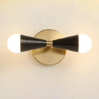 Elegant Straight 2-Light Wall Light Fixture in Gold