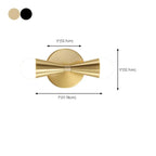 Elegant Straight 2-Light Wall Light Fixture in Gold