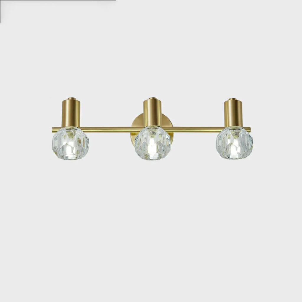 3-Light Modern Gold Crystal Vanity Light for Bathroom