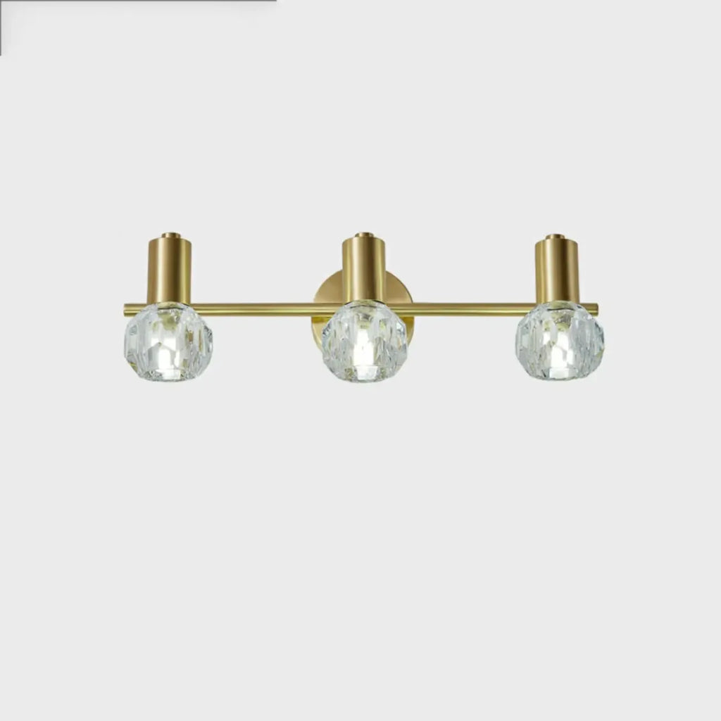 3-Light Modern Gold Crystal Vanity Light for Bathroom