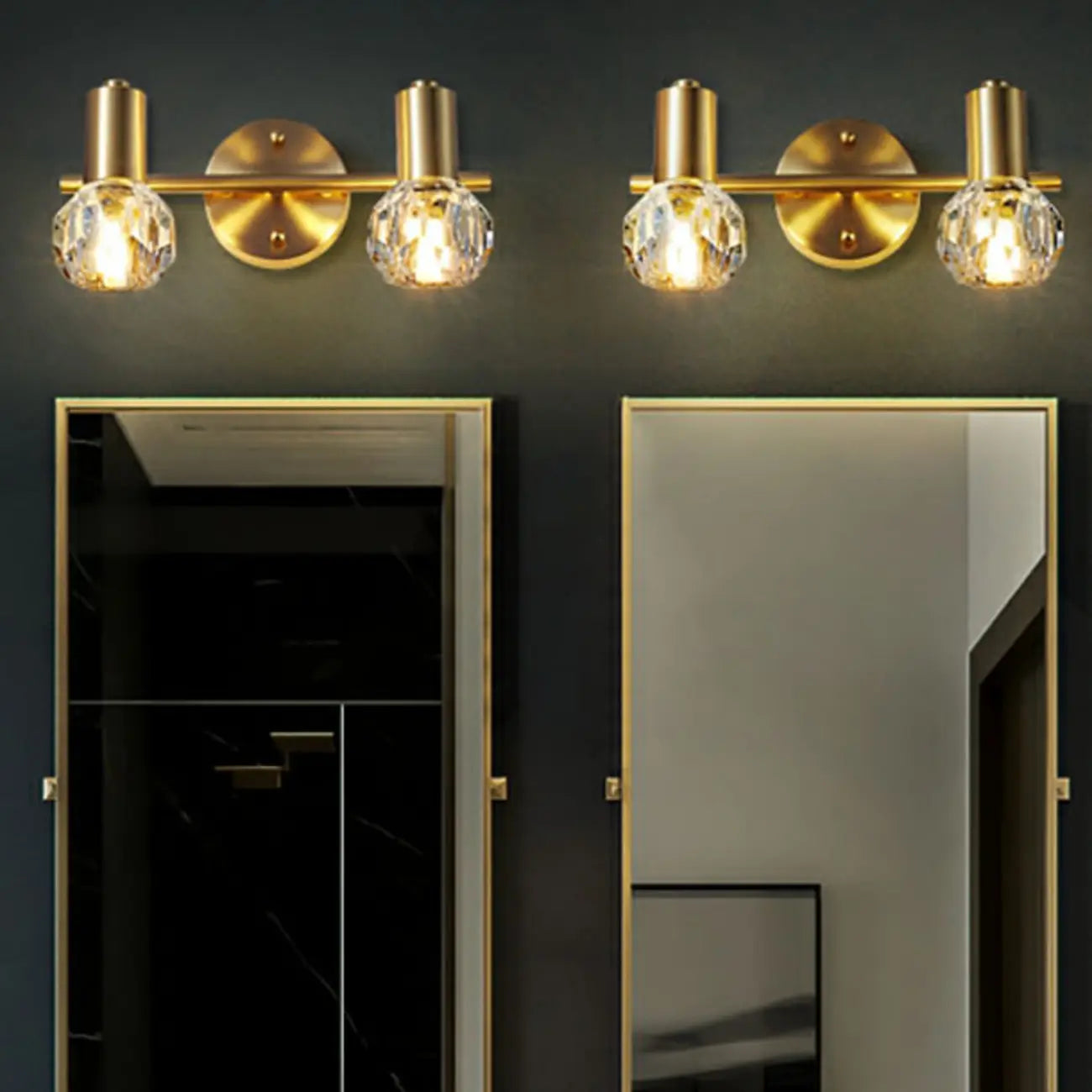 3-Light Modern Gold Crystal Vanity Light for Bathroom