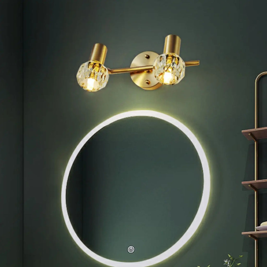 3-Light Modern Gold Crystal Vanity Light for Bathroom