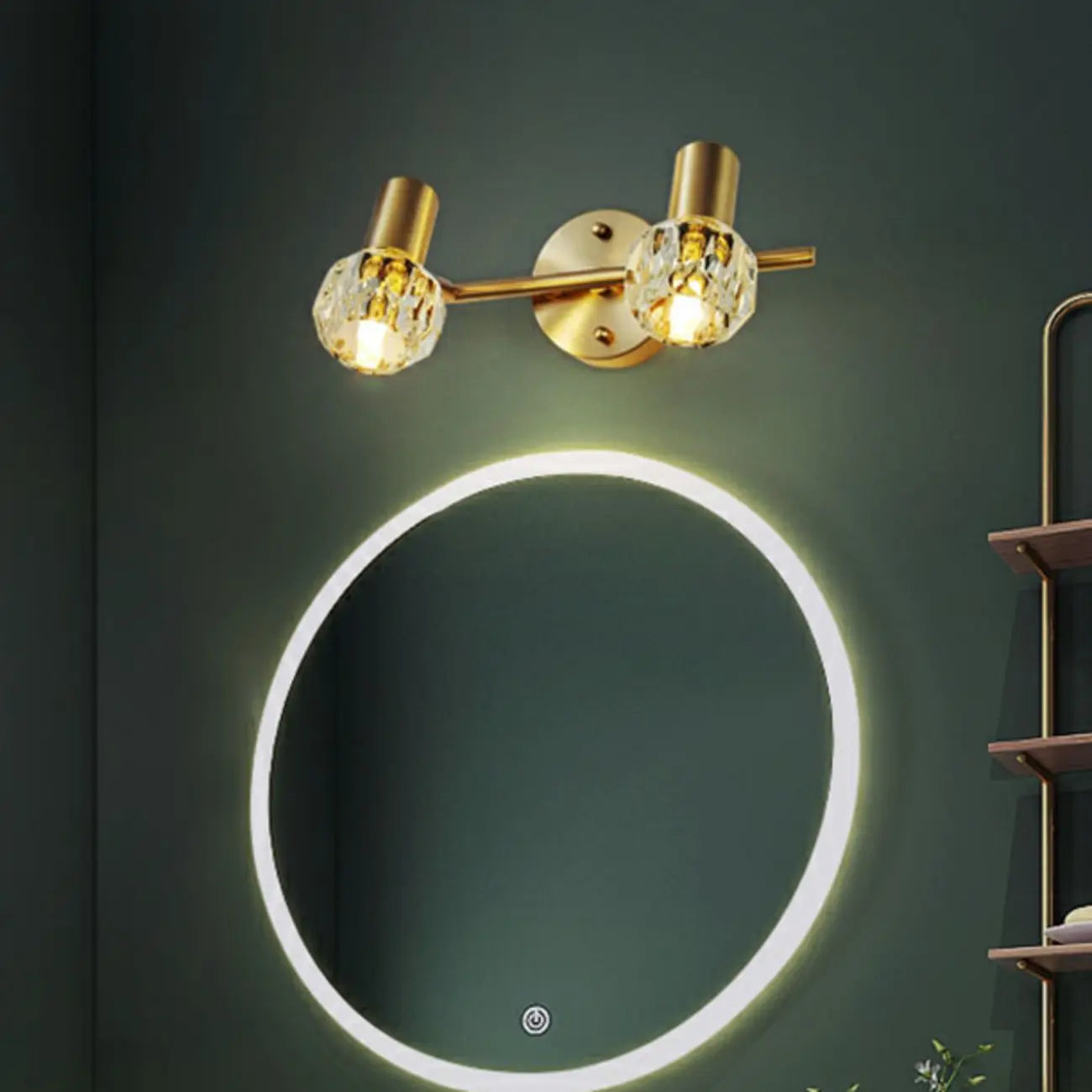 3-Light Modern Gold Crystal Vanity Light for Bathroom
