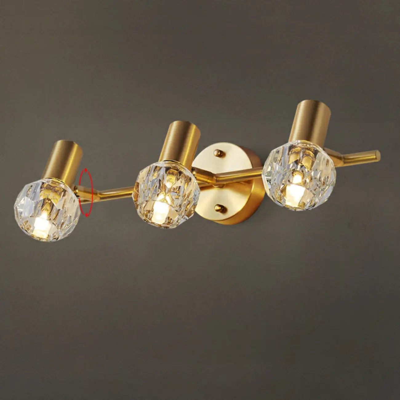3-Light Modern Gold Crystal Vanity Light for Bathroom