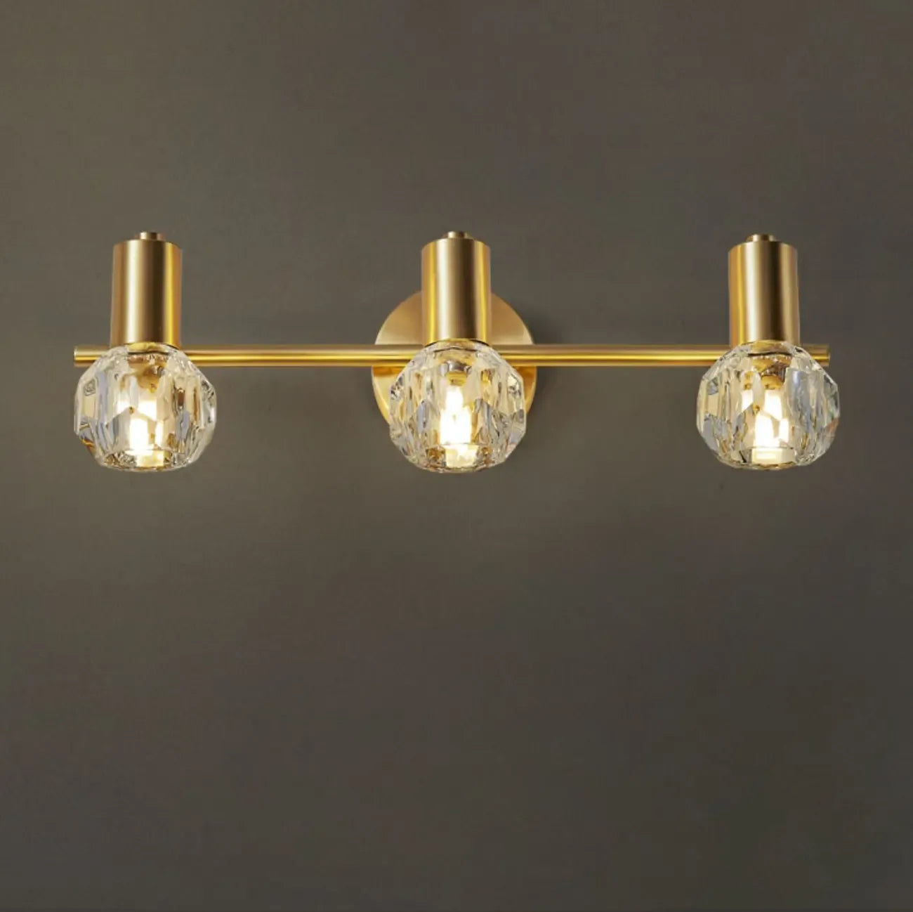 3-Light Modern Gold Crystal Vanity Light for Bathroom