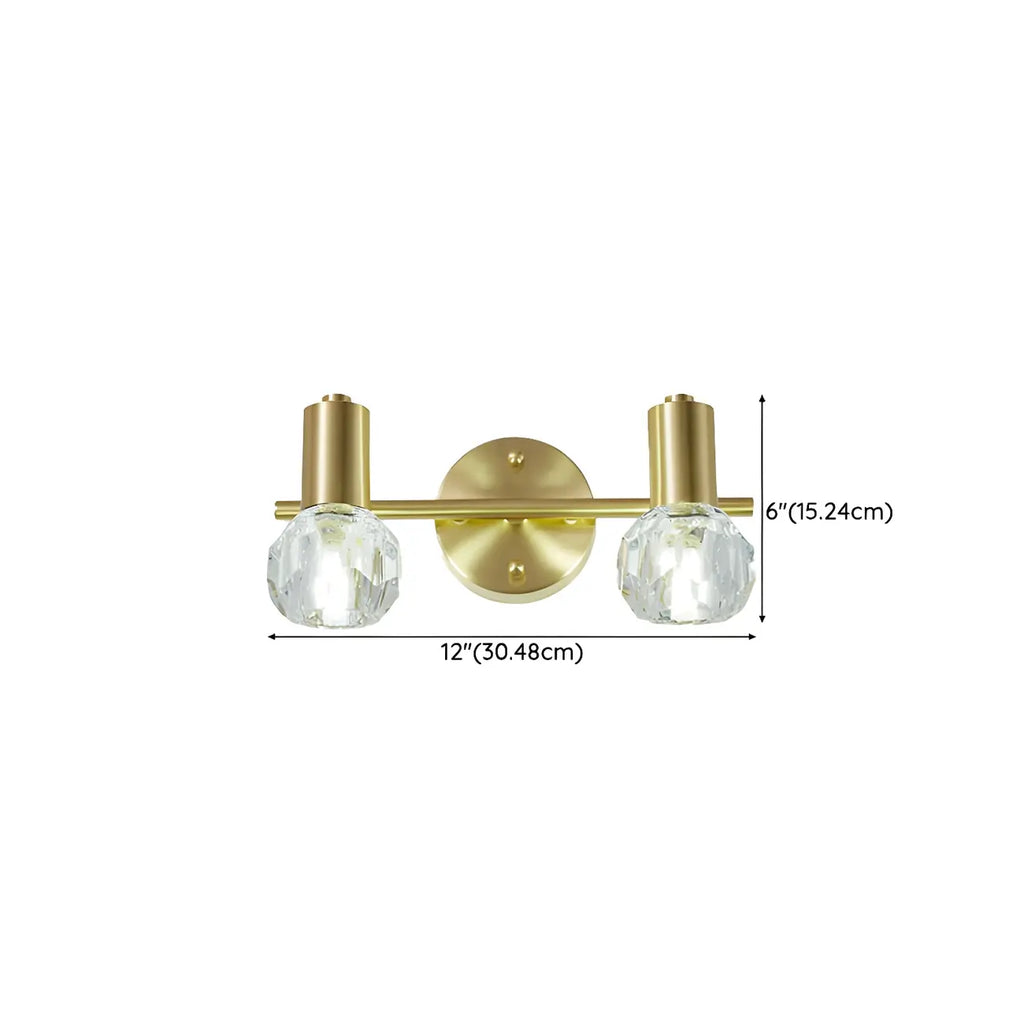 3-Light Modern Gold Crystal Vanity Light for Bathroom