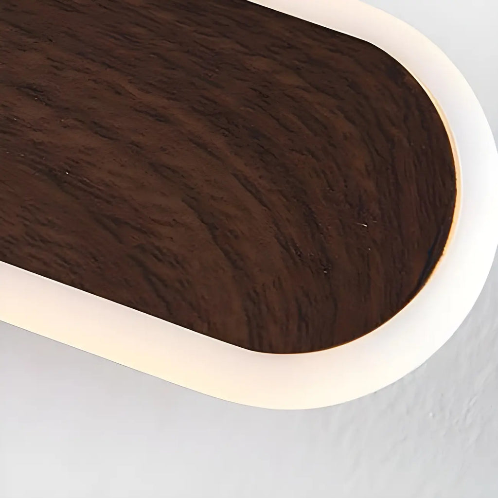 Modish Walnut Oval Acrylic LED Vanity Light