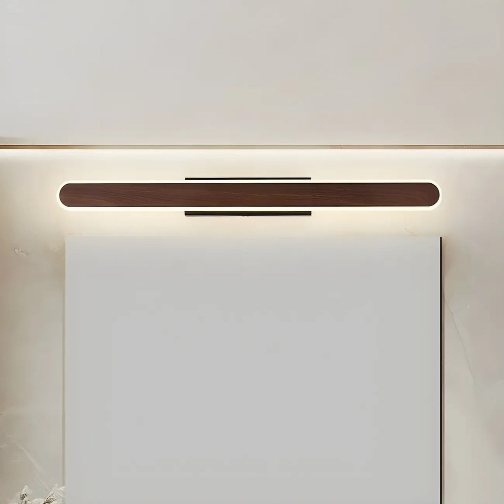 Modish Walnut Oval Acrylic LED Vanity Light